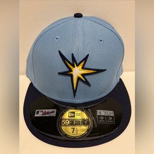 New Era 59Fifty Men's Boys' Tampa Devil Rays Blue Collectibles Cap Size 7 1/2